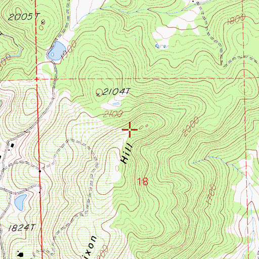 Topographic Map of Dixon Hill, CA