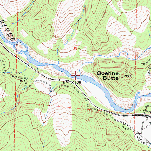 Topographic Map of Dobbyn Creek, CA