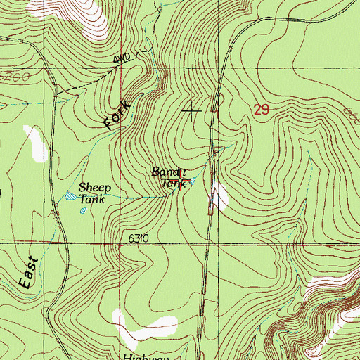 Topographic Map of Bandit Tank, AZ