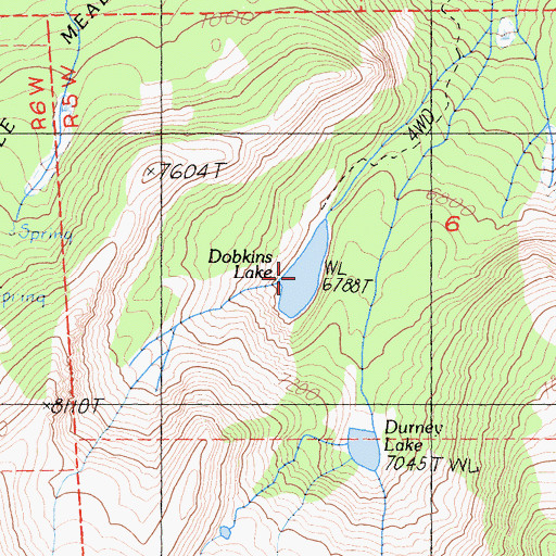 Topographic Map of Dobkins Lake, CA