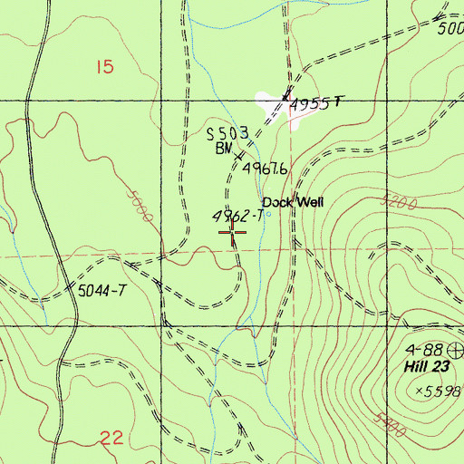 Topographic Map of Dock Well, CA