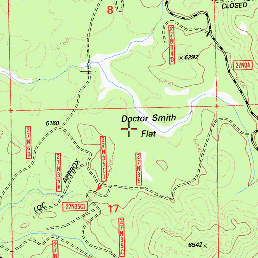 Topographic Map of Doctor Smith Flat, CA