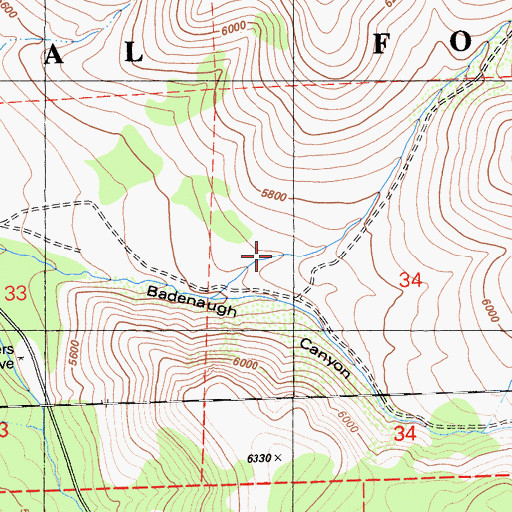 Topographic Map of Dodge Canyon, CA