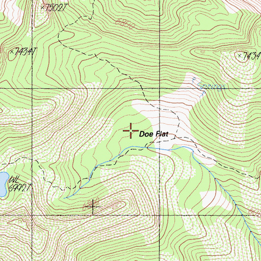 Topographic Map of Doe Flat, CA