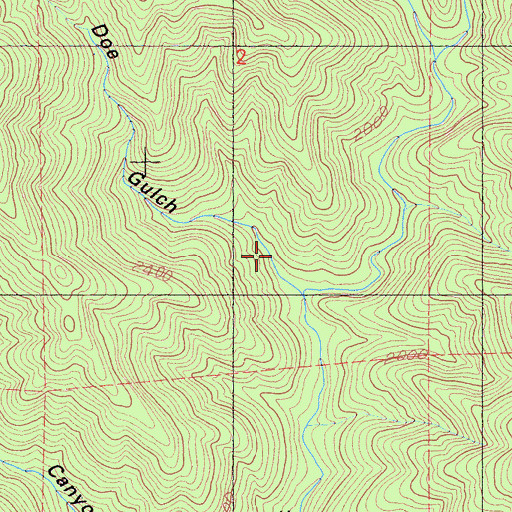 Topographic Map of Doe Gulch, CA