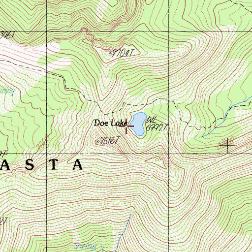 Topographic Map of Doe Lake, CA