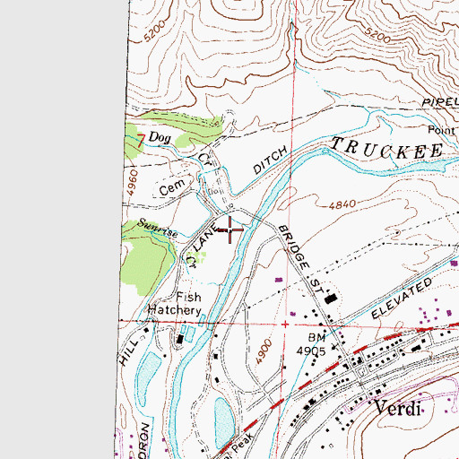 Topographic Map of Dog Creek, CA
