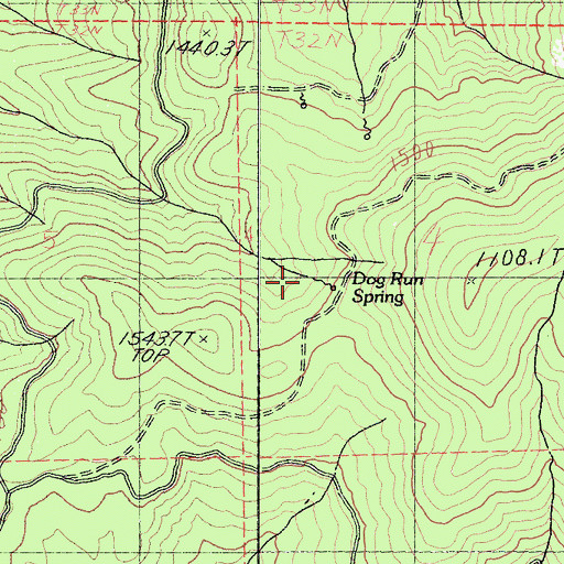 Topographic Map of Dog Run Spring, CA