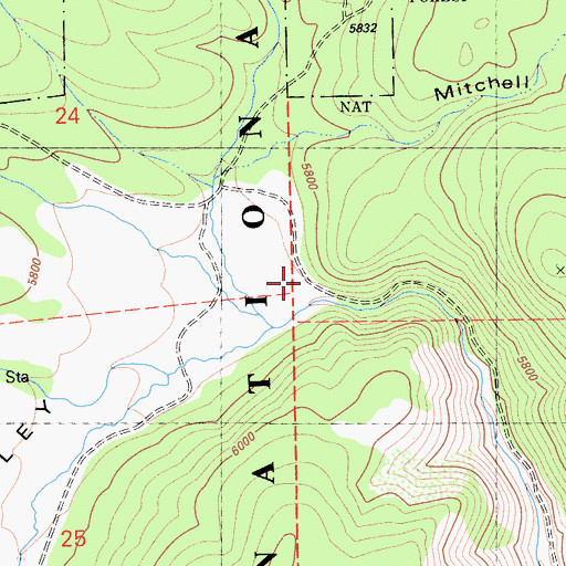 Topographic Map of Dog Valley, CA
