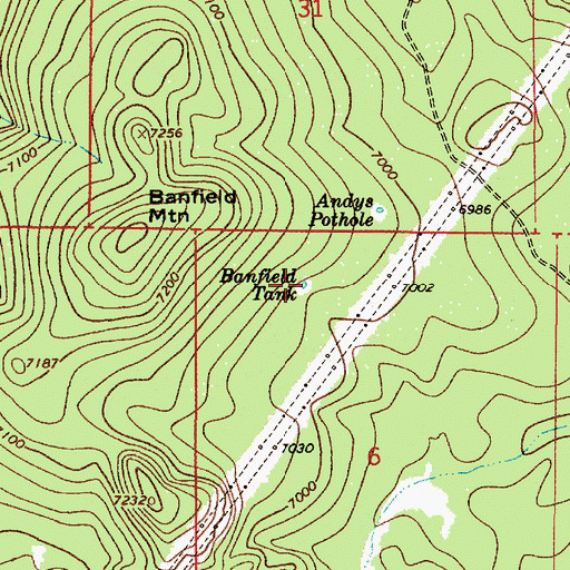 Topographic Map of Banfield Tank, AZ
