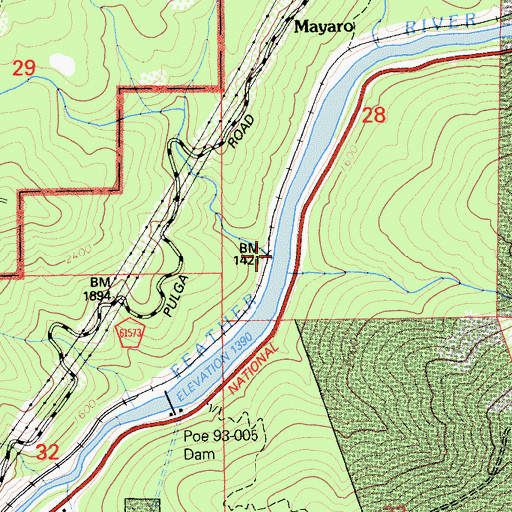 Topographic Map of Dogwood Creek, CA
