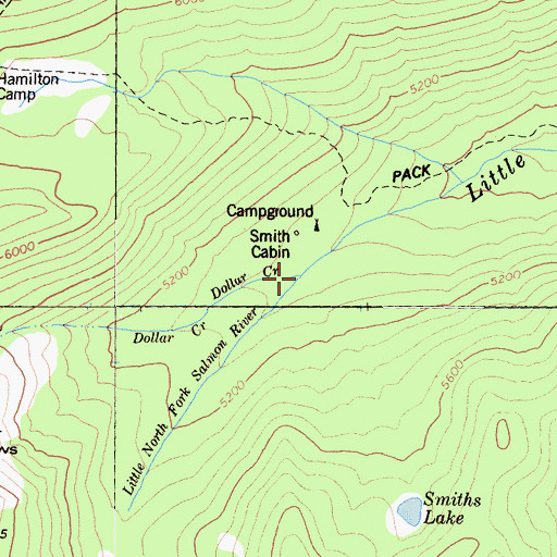 Topographic Map of Dollar Creek, CA