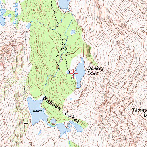 Topographic Map of Donkey Lake, CA