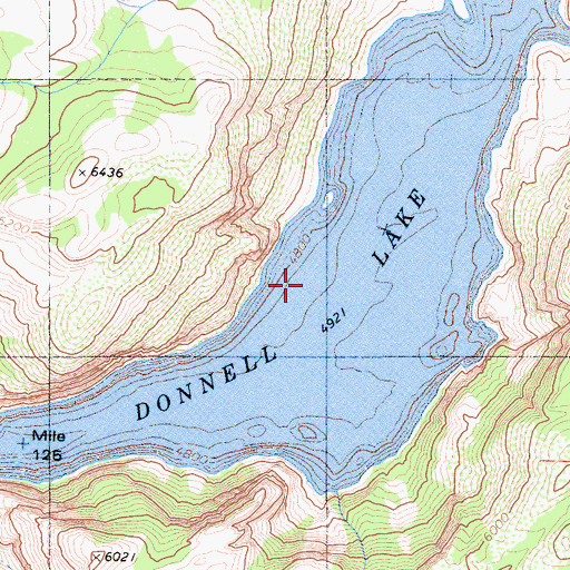 Topographic Map of Donnell Lake, CA
