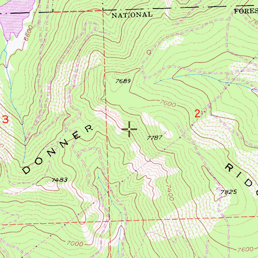 Topographic Map of Donner Ridge, CA