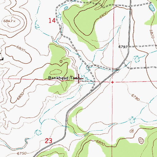 Topographic Map of Bankhead Tank, AZ