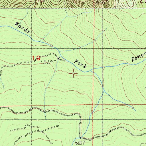 Topographic Map of Donomore Creek, CA