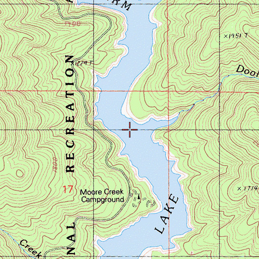 Topographic Map of Dooles Creek, CA