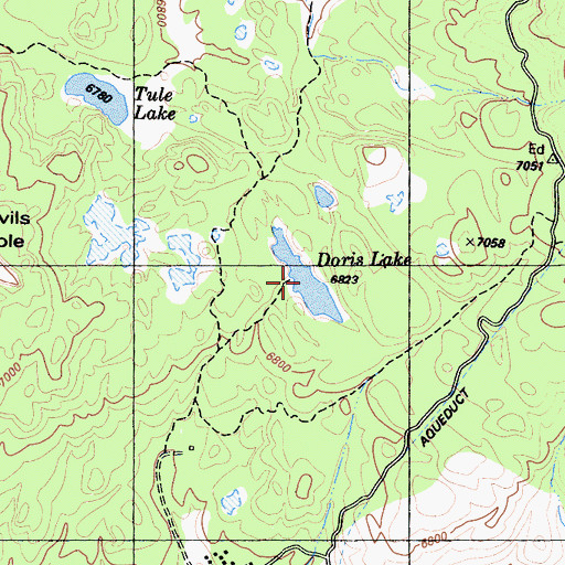Topographic Map of Doris Lake, CA
