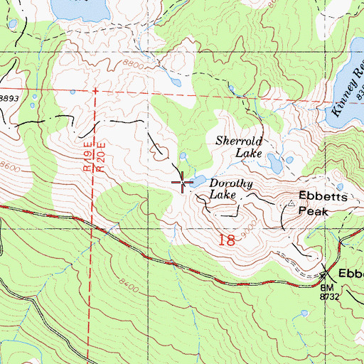 Topographic Map of Dorothy Lake, CA