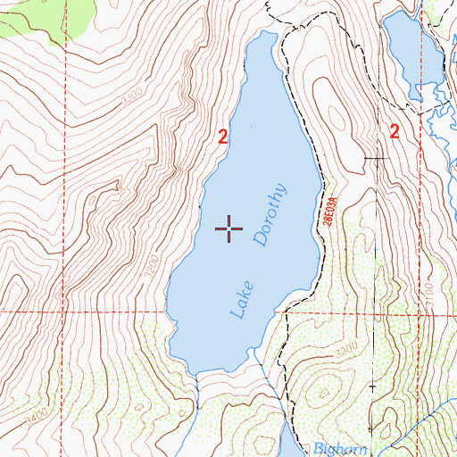 Topographic Map of Lake Dorothy, CA