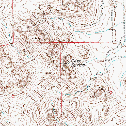 Topographic Map of Cave Spring, AZ