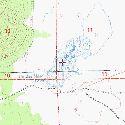 Topographic Map of Double Head Lake, CA