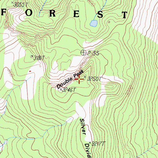Topographic Map of Double Peak, CA