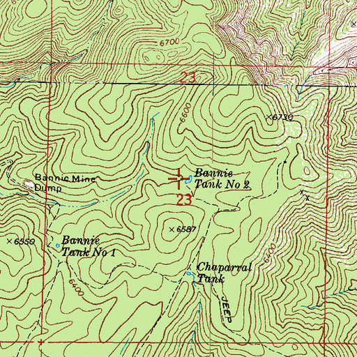 Topographic Map of Bannie Tank Number Two, AZ
