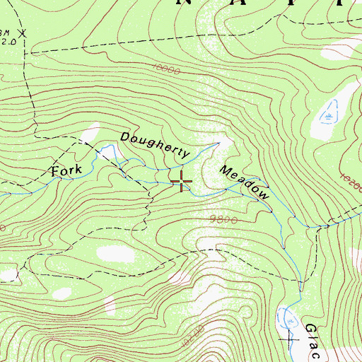 Topographic Map of Dougherty Meadow, CA