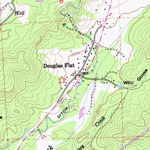 Topographic Map of Douglas Flat, CA