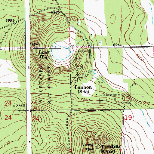 Topographic Map of Bannon, AZ