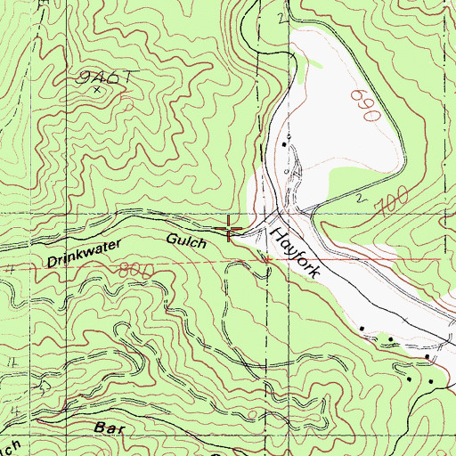 Topographic Map of Drinkwater Gulch, CA