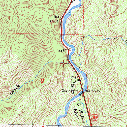 Topographic Map of Driveway Creek, CA