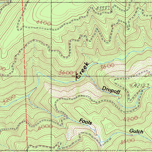 Topographic Map of Dropoff Creek, CA