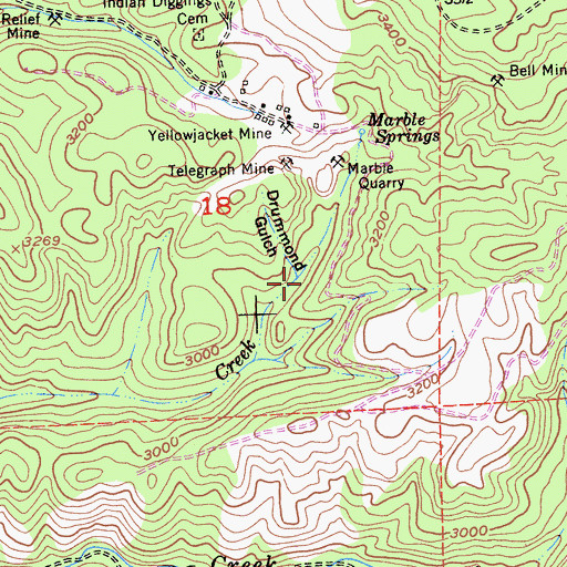 Topographic Map of Drummond Gulch, CA