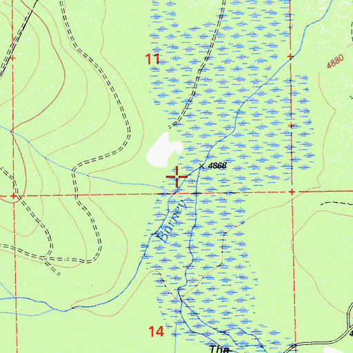 Topographic Map of Dry Burney Creek, CA