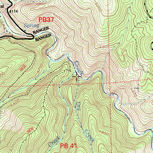 Topographic Map of Dry Creek, CA
