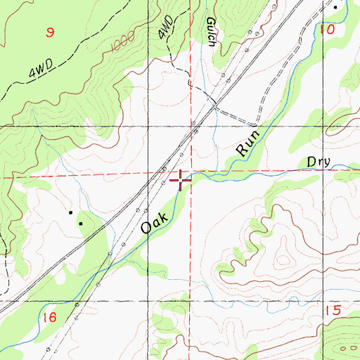 Topographic Map of Dry Creek, CA