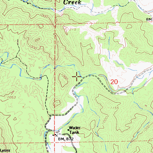 Topographic Map of Dry Creek, CA