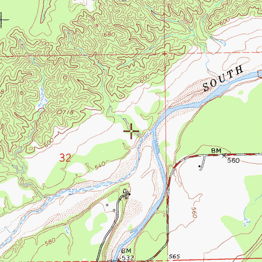 Topographic Map of Dry Creek, CA