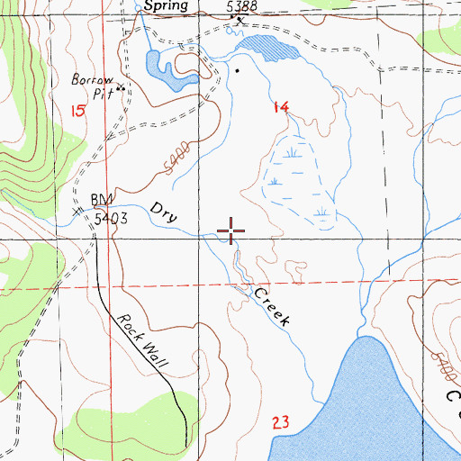 Topographic Map of Dry Creek, CA