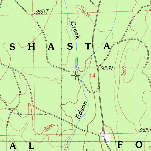 Topographic Map of Dry Creek, CA