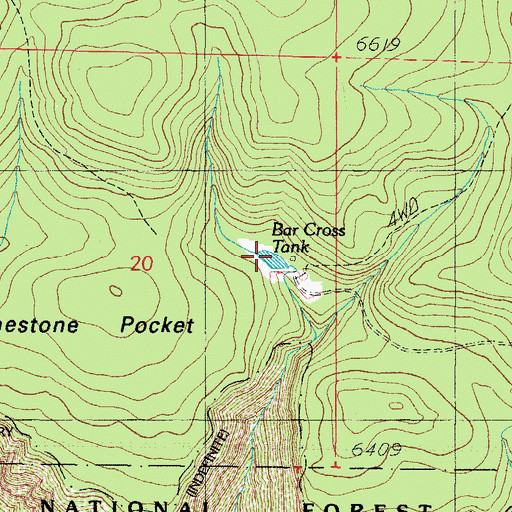 Topographic Map of Bar Cross Tank, AZ