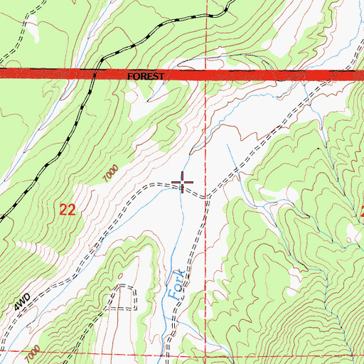 Topographic Map of Dry Fork, CA