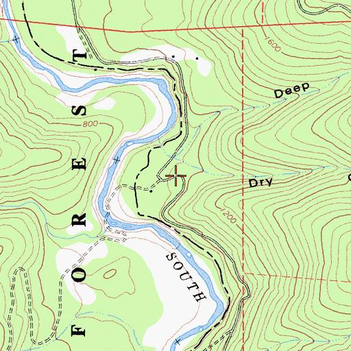 Topographic Map of Dry Gulch, CA