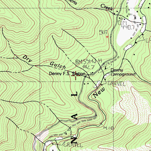 Topographic Map of Dry Gulch, CA