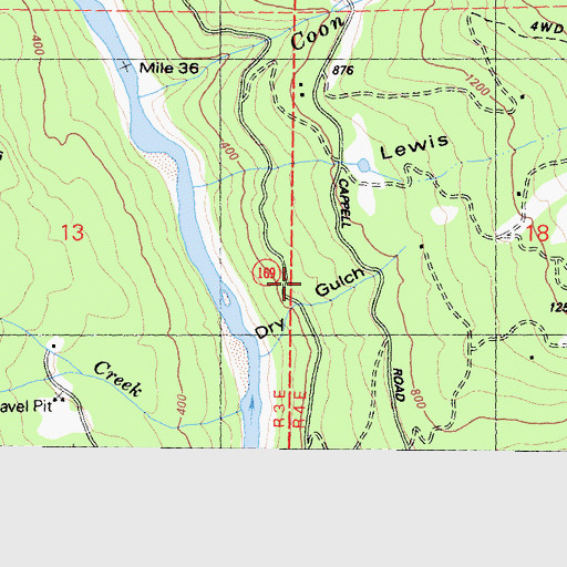 Topographic Map of Dry Gulch, CA