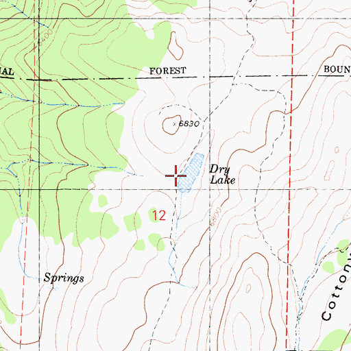Topographic Map of Dry Lake, CA