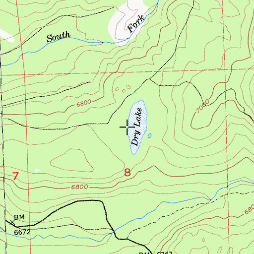 Topographic Map of Dry Lake, CA